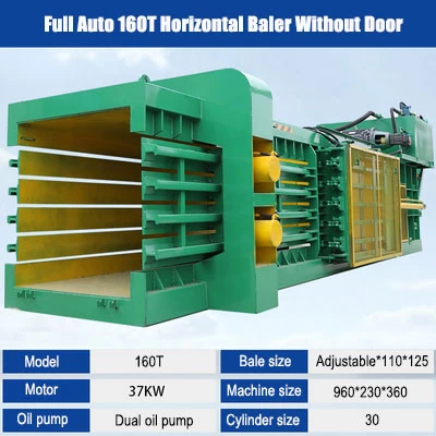 Cardboard Recycling Baler 7 160 ton horizontal cardboard baler without door